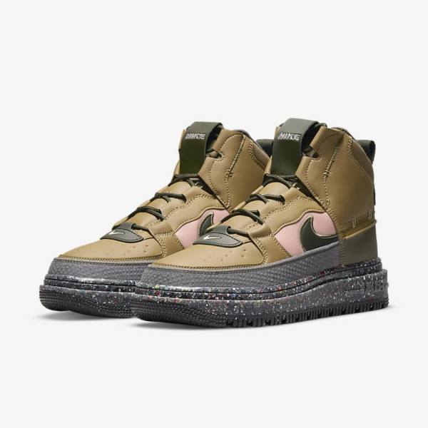 Nike Air Force 1 Boot Sneakers Herren Braun Olivgrün Rosa | NK728AZW