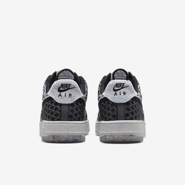 Nike Air Force 1 Crater Flyknit Next Nature Sneakers Herren Schwarz Weiß Platin Schwarz | NK832RFM