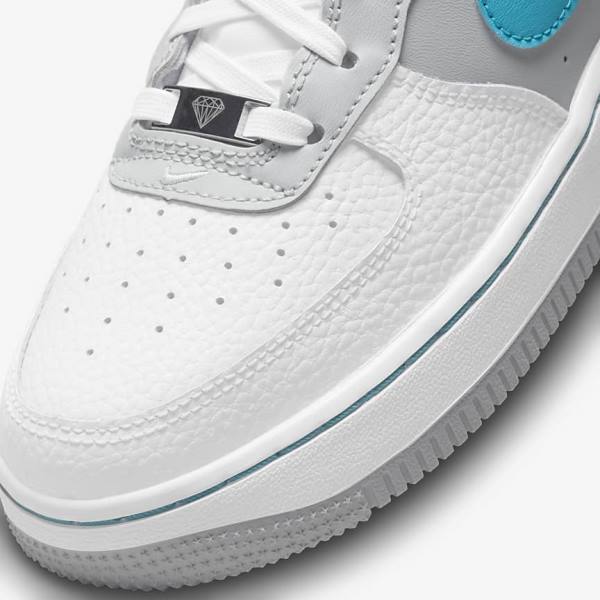 Nike Air Force 1 EMB Older Sneakers Kinder Weiß Grau Türkis Blau | NK805REF