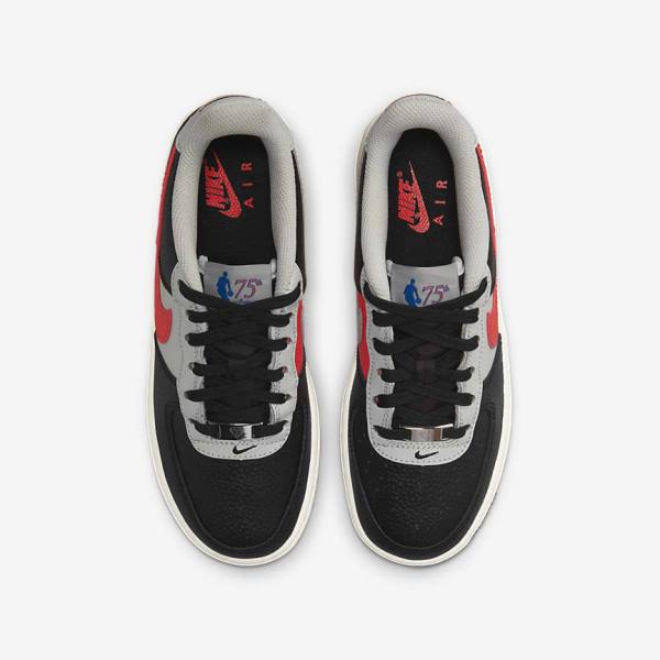 Nike Air Force 1 EMB Older Sneakers Kinder Schwarz Grau Rot | NK860BZN