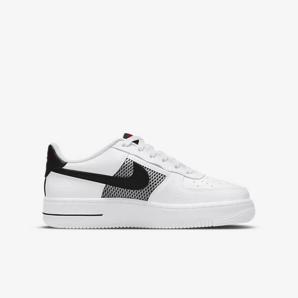 Nike Air Force 1 LV8 Older Sneakers Kinder Weiß Rot Weiß Schwarz | NK241UVW