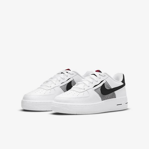 Nike Air Force 1 LV8 Older Sneakers Kinder Weiß Rot Weiß Schwarz | NK241UVW