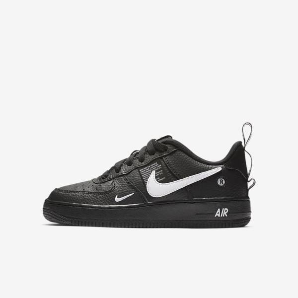 Nike Air Force 1 LV8 Utility Older Sneakers Kinder Schwarz Gelb Weiß | NK678YDQ