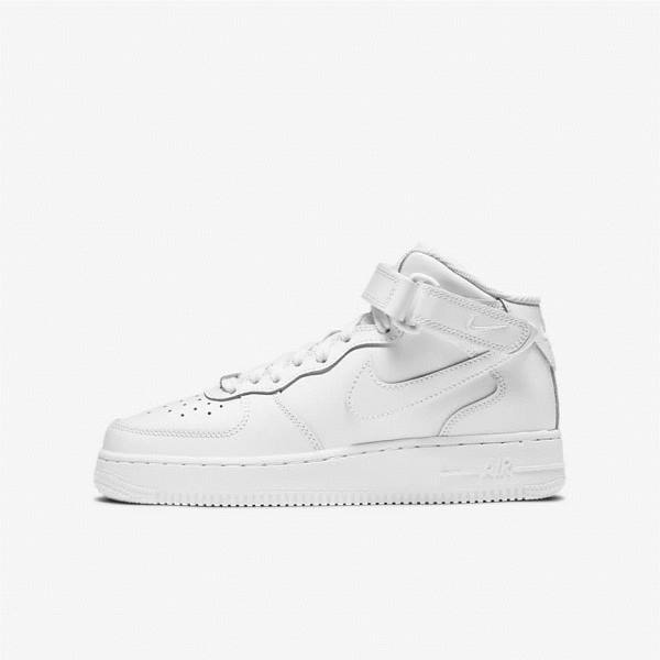 Nike Air Force 1 Mid LE Older Basketballschuhe Kinder Weiß | NK463RXH