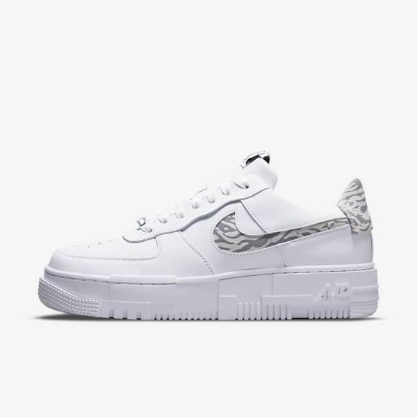 Nike Air Force 1 Pixel SE Sneakers Damen Weiß Grau Weiß | NK387HTD