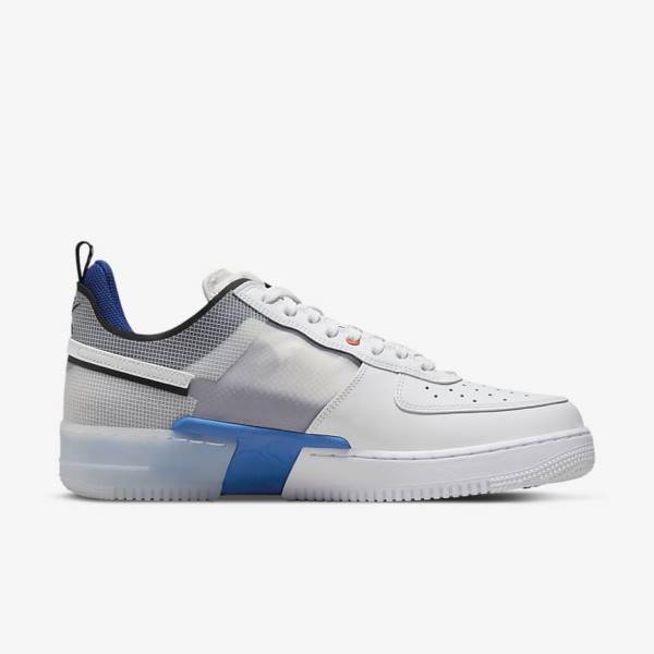 Nike Air Force 1 React Sneakers Herren Weiß Hellblau Königsblau Blau Weiß | NK473PSL