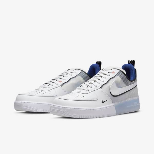 Nike Air Force 1 React Sneakers Herren Weiß Hellblau Königsblau Blau Weiß | NK473PSL