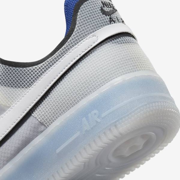 Nike Air Force 1 React Sneakers Herren Weiß Hellblau Königsblau Blau Weiß | NK473PSL