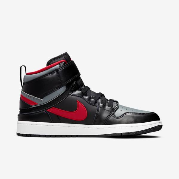 Nike Air Jordan 1 Hi FlyEase Jordan Schuhe Herren Schwarz Grau Weiß Rot | NK415BCF