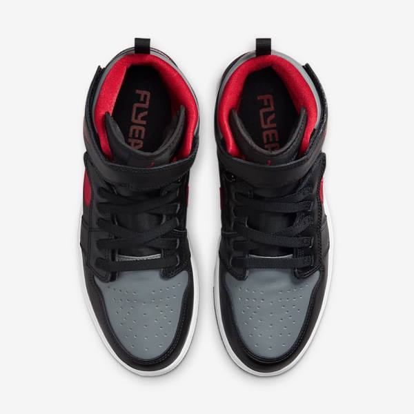Nike Air Jordan 1 Hi FlyEase Jordan Schuhe Herren Schwarz Grau Weiß Rot | NK415BCF