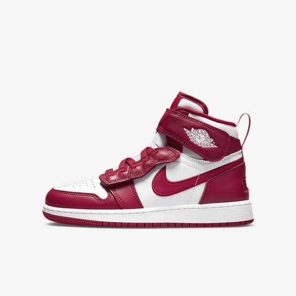 Nike Air Jordan 1 Hi FlyEase Older Jordan Schuhe Kinder Rot Weiß | NK875TUP