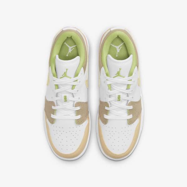 Nike Air Jordan 1 Low SE Older Jordan Schuhe Kinder Weiß Grün | NK062XGR