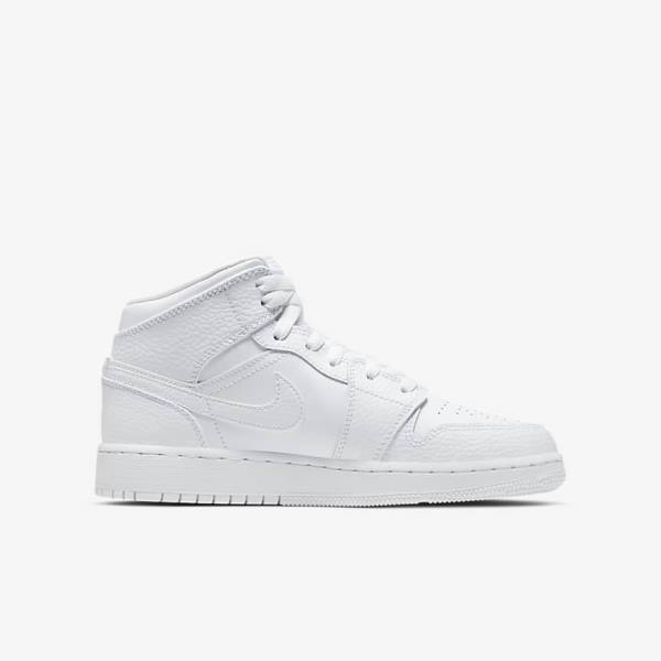 Nike Air Jordan 1 Mid Older Sneakers Kinder Weiß | NK093JQO