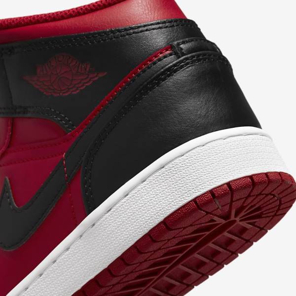 Nike Air Jordan 1 Mid Older Sneakers Kinder Rot Weiß Schwarz | NK176PZN