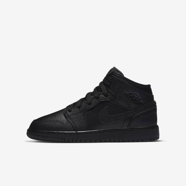 Nike Air Jordan 1 Mid Older Sneakers Kinder Schwarz | NK834KNL