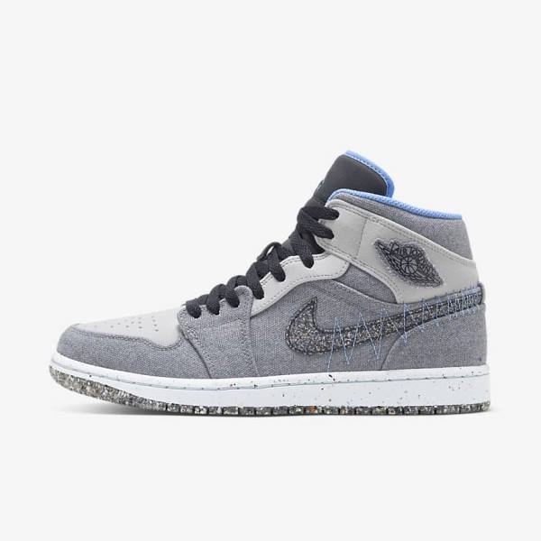 Nike Air Jordan 1 Mid SE Sneakers Herren Grau Schwarz Blau | NK301ARN