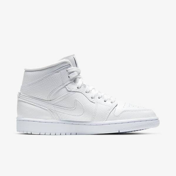 Nike Air Jordan 1 Mid Sneakers Damen Weiß | NK598ENL