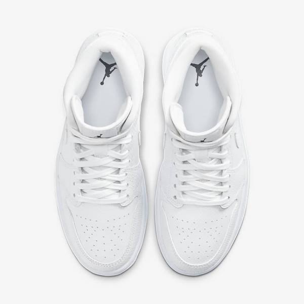 Nike Air Jordan 1 Mid Sneakers Damen Weiß | NK598ENL