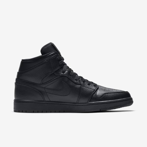 Nike Air Jordan 1 Mid Sneakers Herren Schwarz | NK421WYH