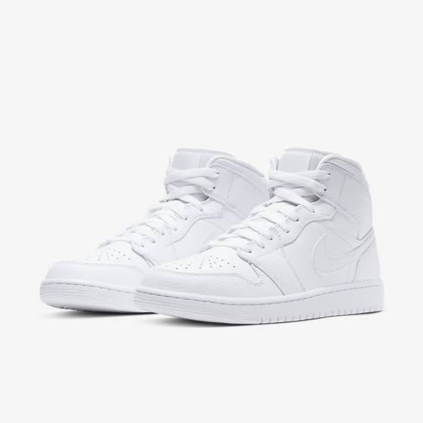 Nike Air Jordan 1 Mid Sneakers Herren Weiß | NK024BCR