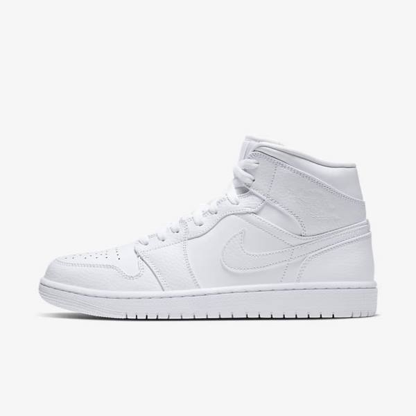 Nike Air Jordan 1 Mid Sneakers Herren Weiß | NK024BCR