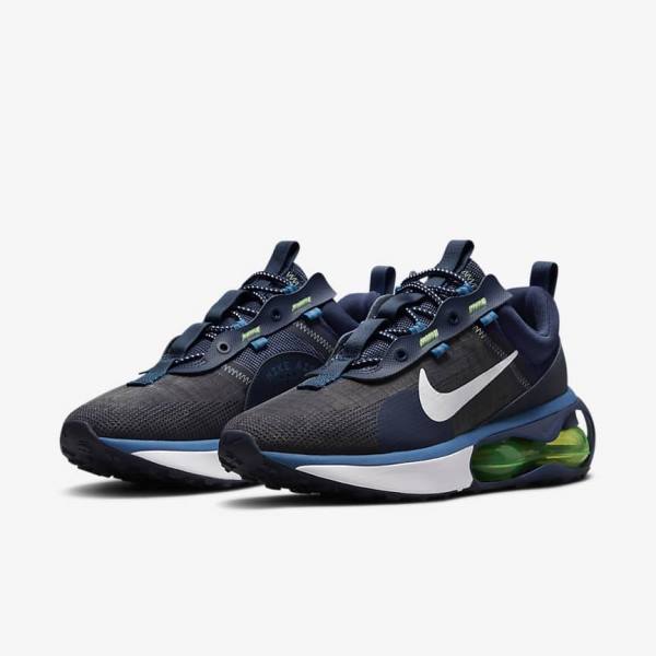 Nike Air Max 2021 Sneakers Herren Schwarz Hellgrün Blau Weiß | NK482YUP