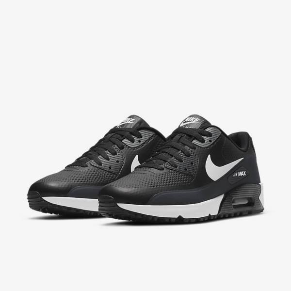 Nike Air Max 90 G Golfschuhe Damen Schwarz Dunkelgrau Weiß | NK170VWT