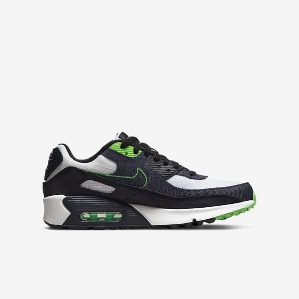 Nike Air Max 90 LTR SE Older Sneakers Kinder Schwarz Grün Weiß Schwarz | NK079XSW