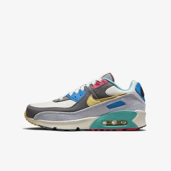 Nike Air Max 90 Older Sneakers Kinder Grau Rosa | NK571FQB