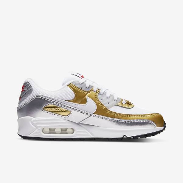 Nike Air Max 90 SE Sneakers Damen Metal Gold Metal | NK750MKS