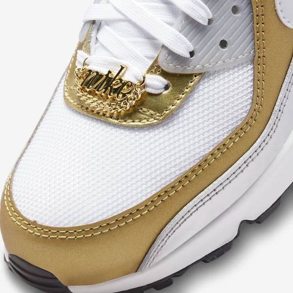 Nike Air Max 90 SE Sneakers Damen Metal Gold Metal | NK750MKS