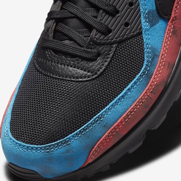 Nike Air Max 90 Sneakers Herren Schwarz Blau Rot Weiß | NK156XCR