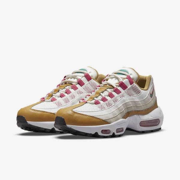 Nike Air Max 95 Sneakers Damen Weiß Braun Grün | NK850EUM