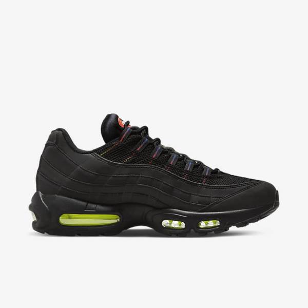 Nike Air Max 95 Sneakers Herren Schwarz Blau Hellrot | NK728ZKP