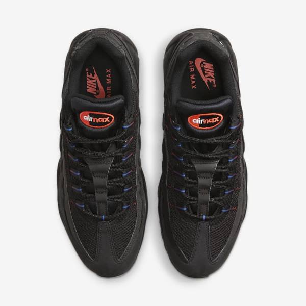 Nike Air Max 95 Sneakers Herren Schwarz Blau Hellrot | NK728ZKP