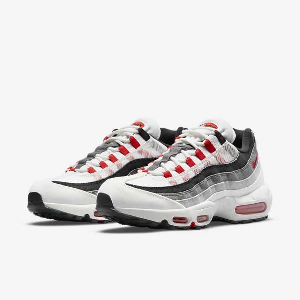 Nike Air Max 95 Sneakers Herren Weiß Hellgrau Rot | NK918HUQ