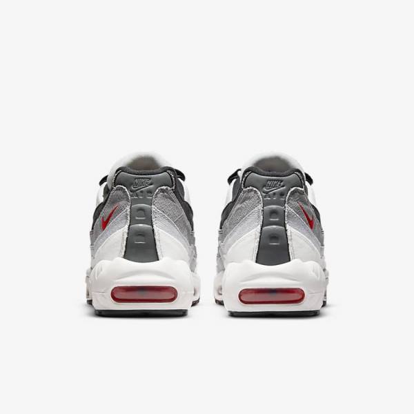 Nike Air Max 95 Sneakers Herren Weiß Hellgrau Rot | NK918HUQ