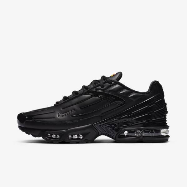 Nike Air Max Plus 3 Leder Sneakers Herren Schwarz Dunkelgrau | NK396XQL