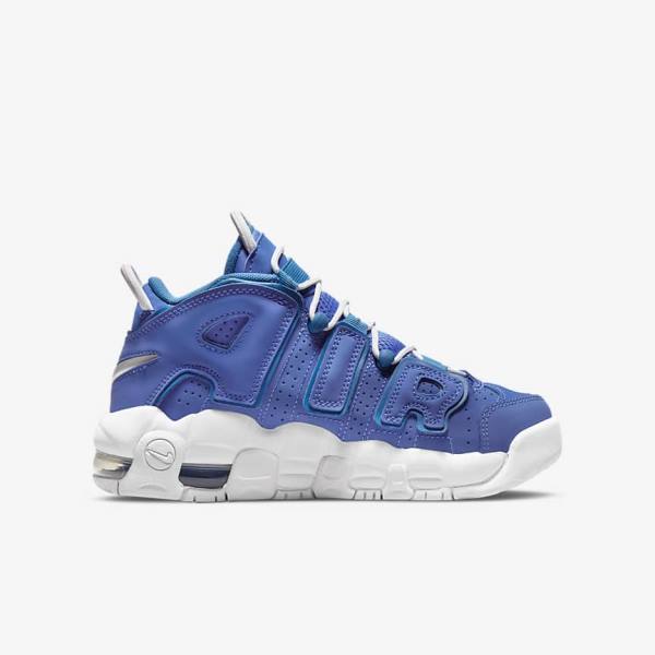 Nike Air More Uptempo Older Basketballschuhe Kinder Blau Weiß | NK643RLJ