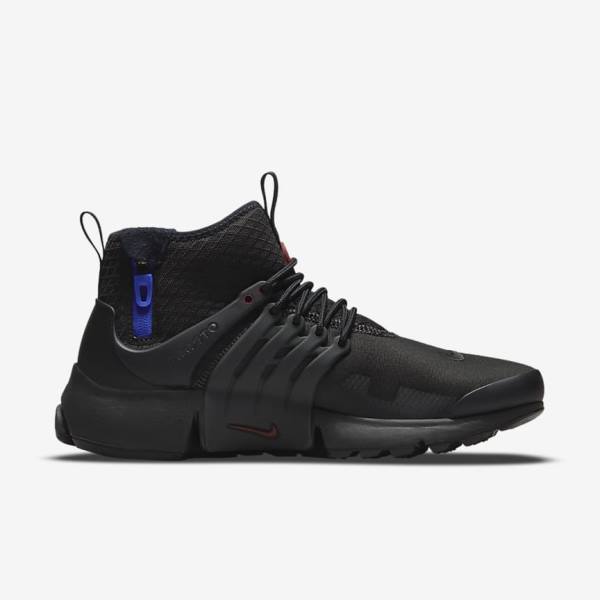 Nike Air Presto Mid Utility Sneakers Herren Schwarz Dunkelgrau Blau Rot | NK457ETN