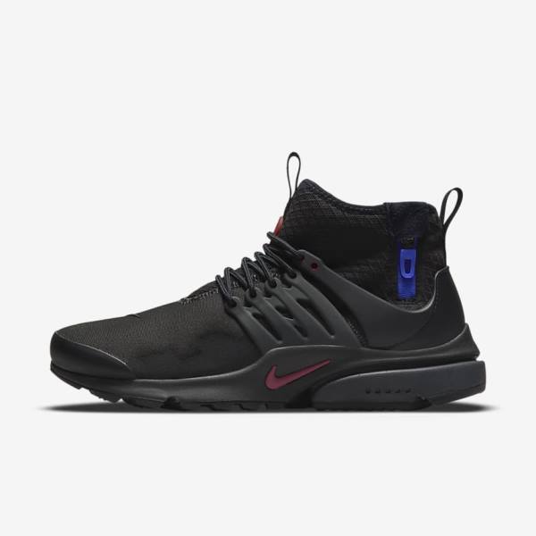 Nike Air Presto Mid Utility Sneakers Herren Schwarz Dunkelgrau Blau Rot | NK457ETN