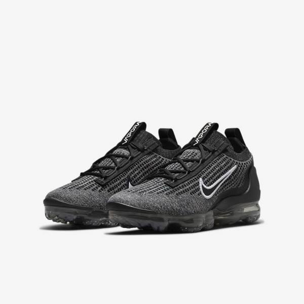 Nike Air VaporMax 2021 FK Older Sneakers Kinder Schwarz Weiß Dunkelgrau Schwarz | NK865SWG