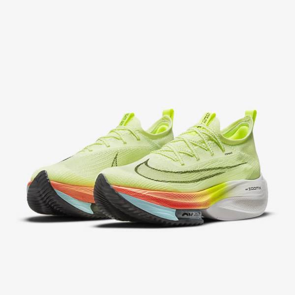 Nike Air Zoom Alphafly NEXT% Flyknit Straßen Rennfahrer Laufschuhe Herren Metal | NK201LKA