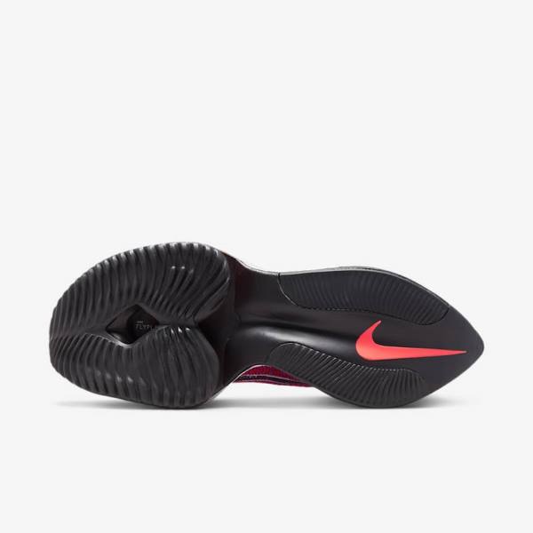 Nike Air Zoom Alphafly NEXT% Flyknit Straßen Rennfahrer Laufschuhe Damen Lila Rot Schwarz Schwarz | NK937BVO