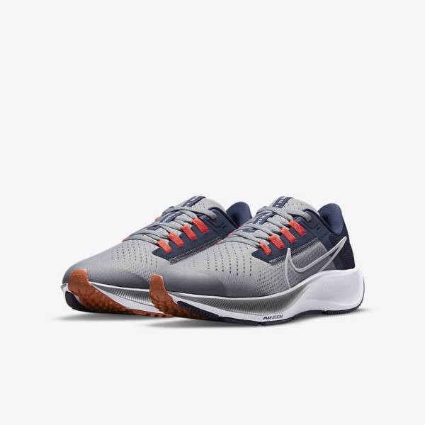 Nike Air Zoom Pegasus 38 Older Straßen Laufschuhe Kinder Navy Orange | NK792BUD