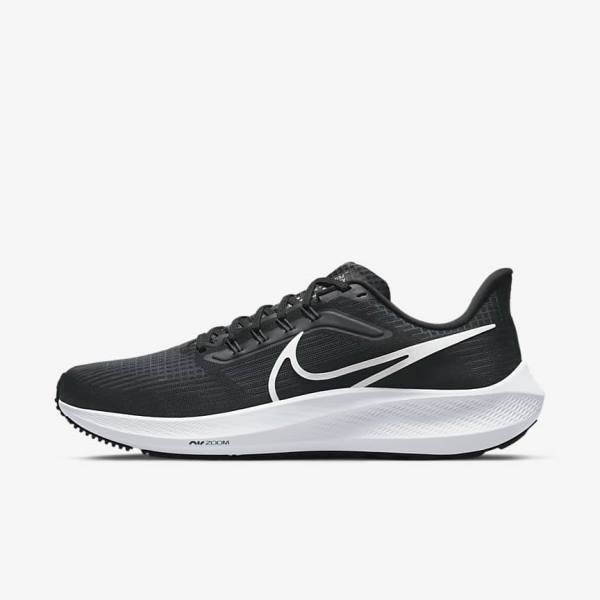 Nike Air Zoom Pegasus 39 Straßen Laufschuhe Herren Schwarz Dunkelgrau Weiß | NK523AKJ