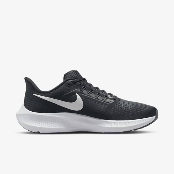 Nike Air Zoom Pegasus 39 Straßen Laufschuhe Damen Schwarz Dunkelgrau Weiß | NK805STD