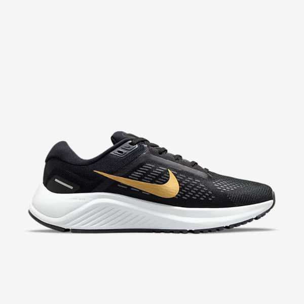 Nike Air Zoom Structure 24 Straßen Laufschuhe Damen Metal Gold | NK084BPX