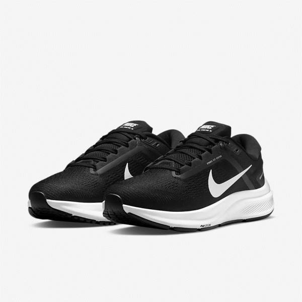 Nike Air Zoom Structure 24 Straßen Laufschuhe Damen Schwarz Weiß | NK803SLT