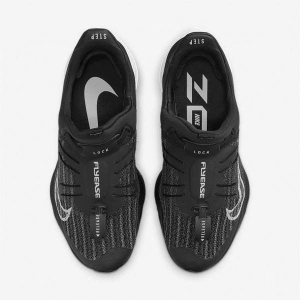 Nike Air Zoom Tempo NEXT% FlyEase Easy On-Off Straßen Laufschuhe Damen Schwarz Weiß | NK412GMT